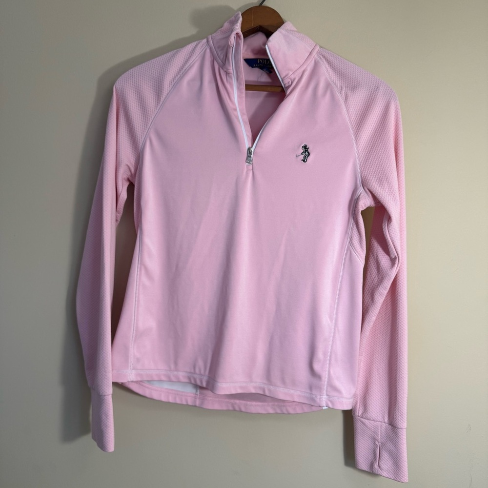 Polo Ralph Lauren Light Pink Quarter-Zip Girls Sweatshirt